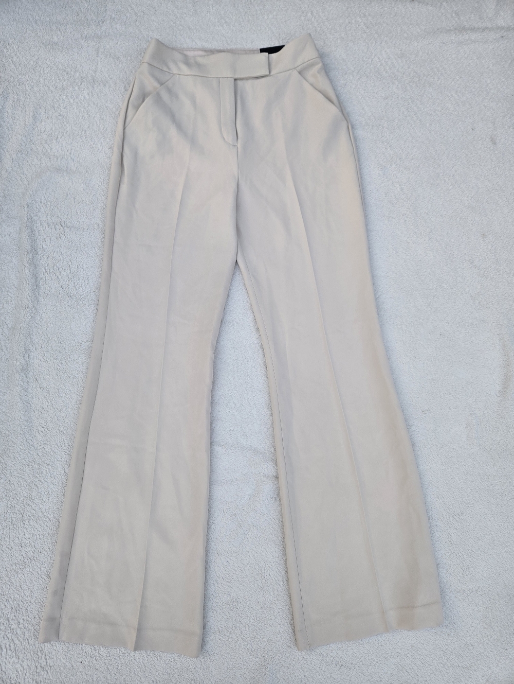 NWT Express Tailored Cream Wide-Leg Women's Trousers Sz 8 LONG